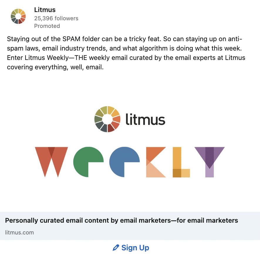 litmus linkedin ad