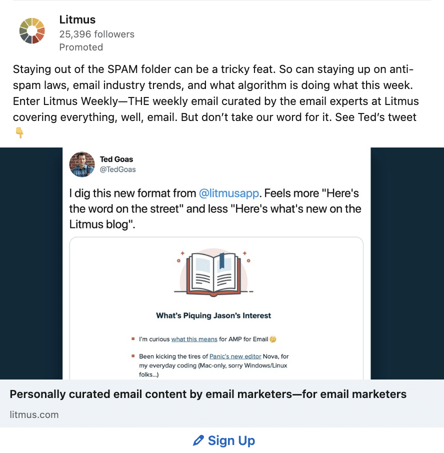 litmus linkedin ad