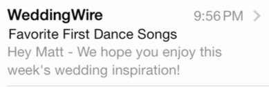 weddingwire example - The Ultimate Guide to Email Preview Text - Litmus