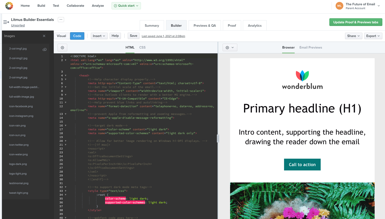 Code Editor in Litmus Builder