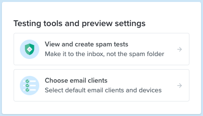 Litmus testing tools and preview settings