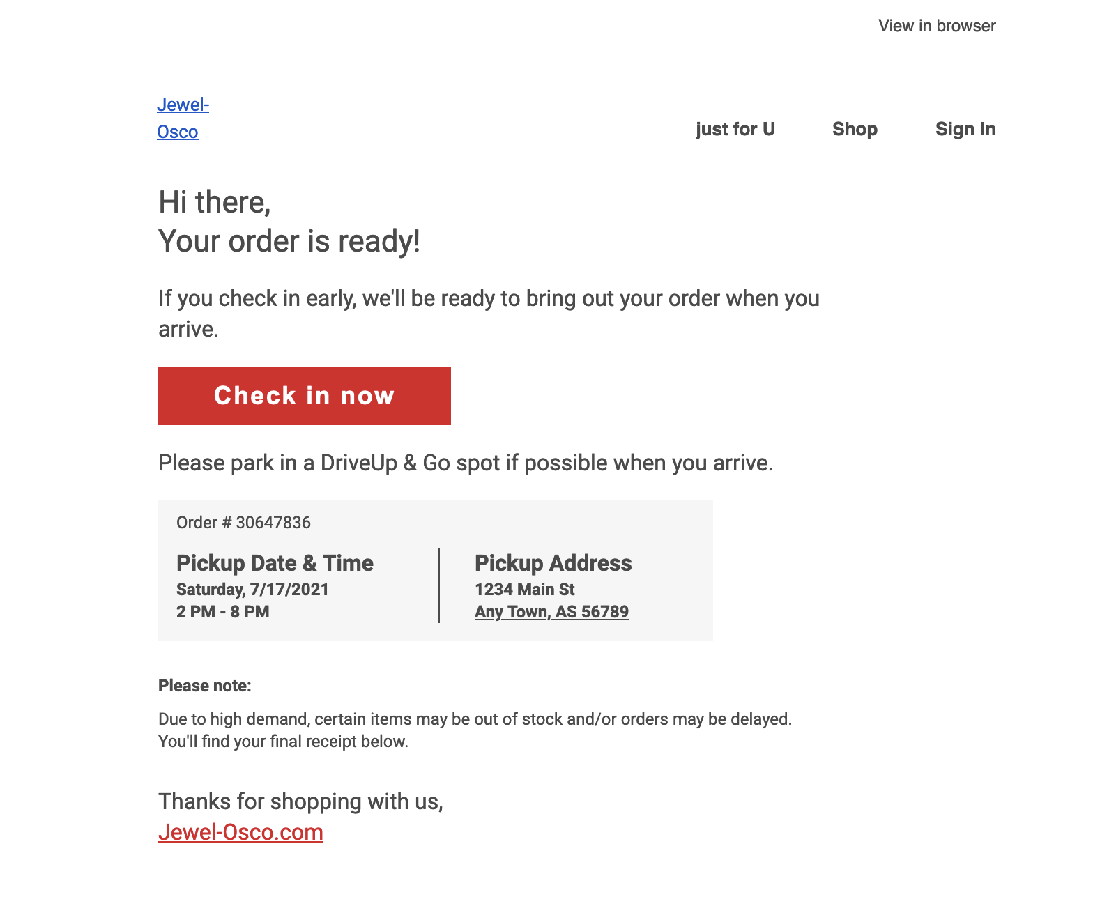 jewel-osco email with blocked images