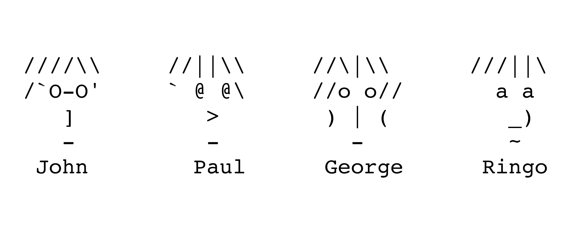 ASCII art of The Beatles