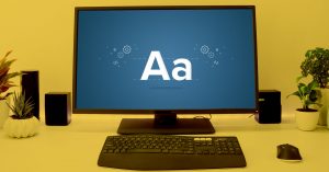 web font on a computer screen