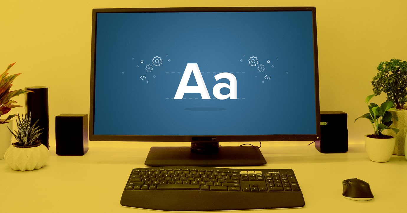 web font on a computer screen