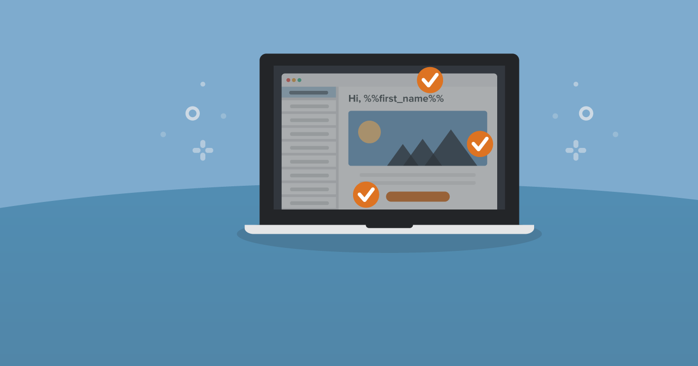 illustration of laptop with email personalization
