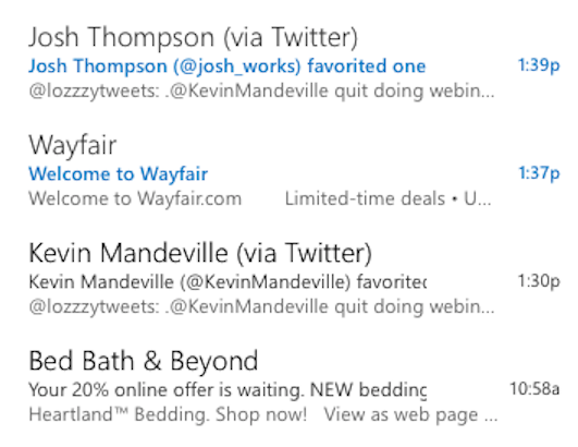 3 - Zoomed in inbox view