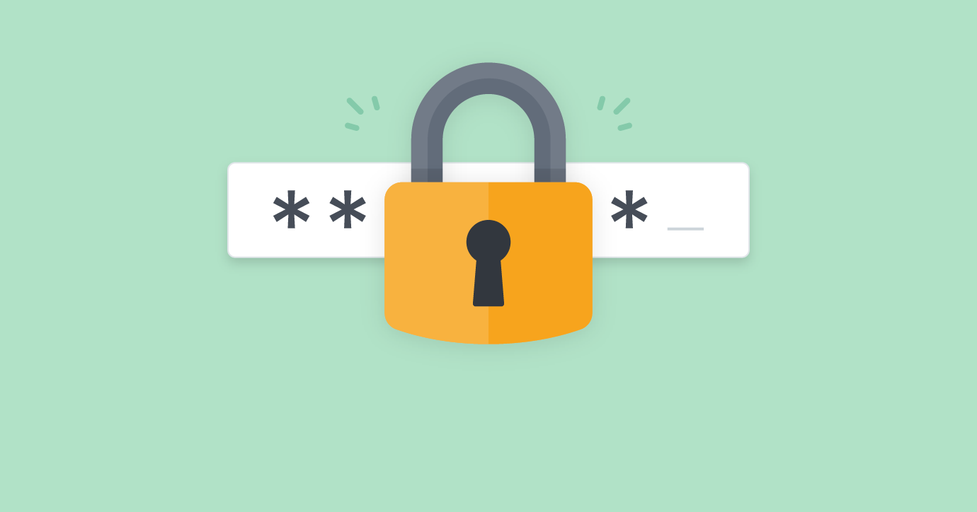 illustration of lock with encrypted password in the background