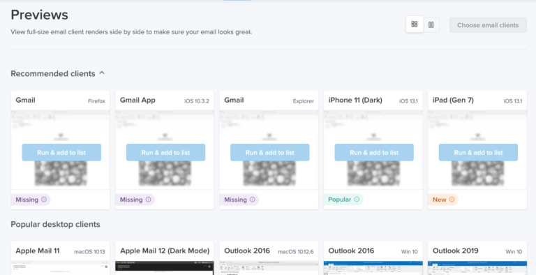 Litmus Email Client Recommendations