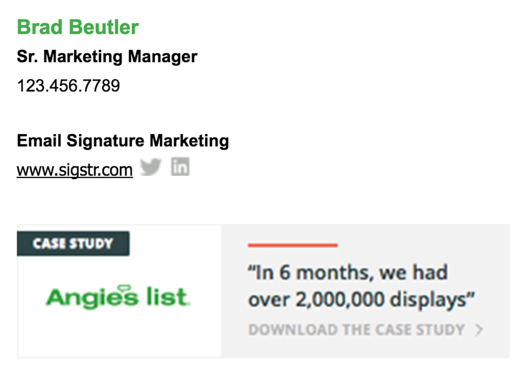 Email signatures case study - example 2