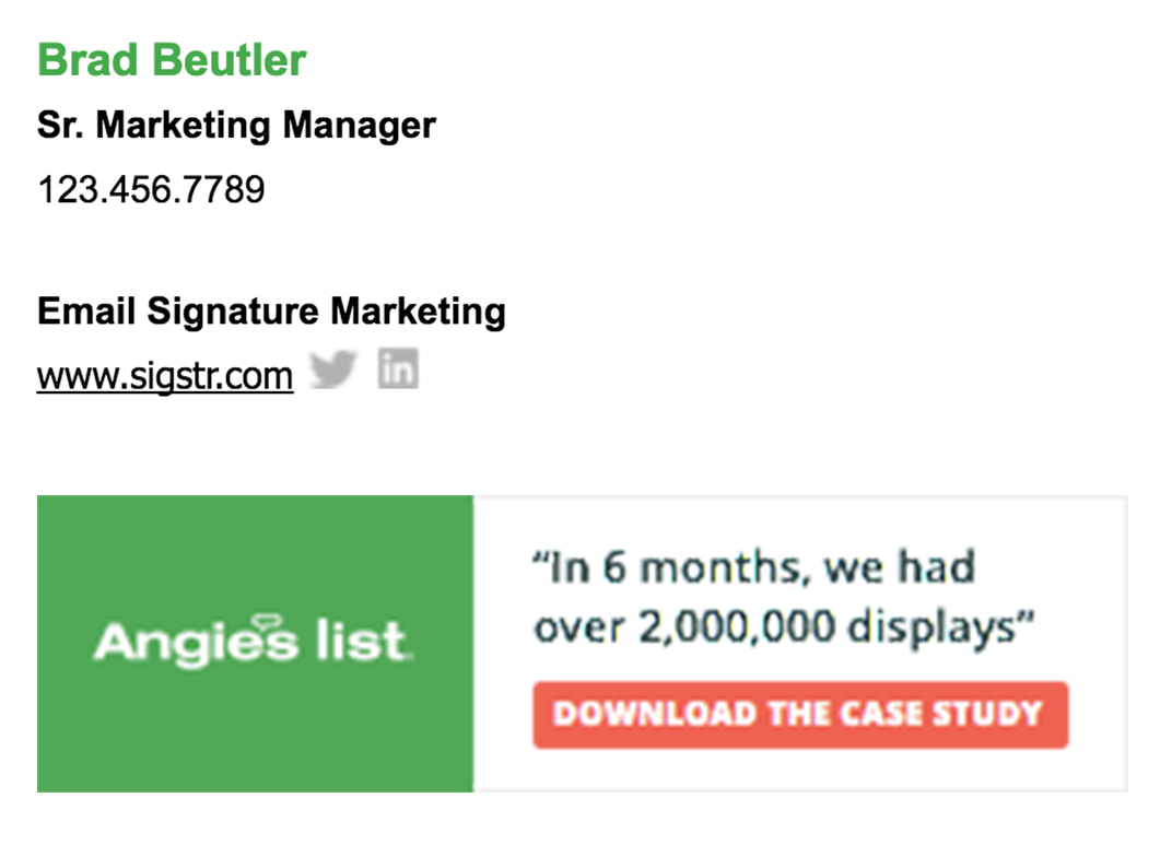 Email signatures case study - example 1