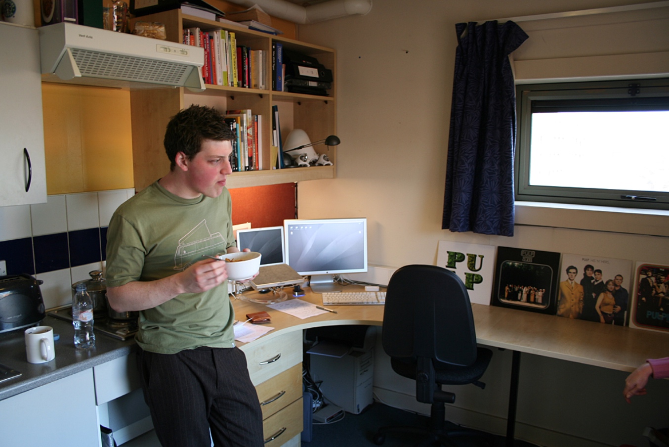 Paul in his college dorm