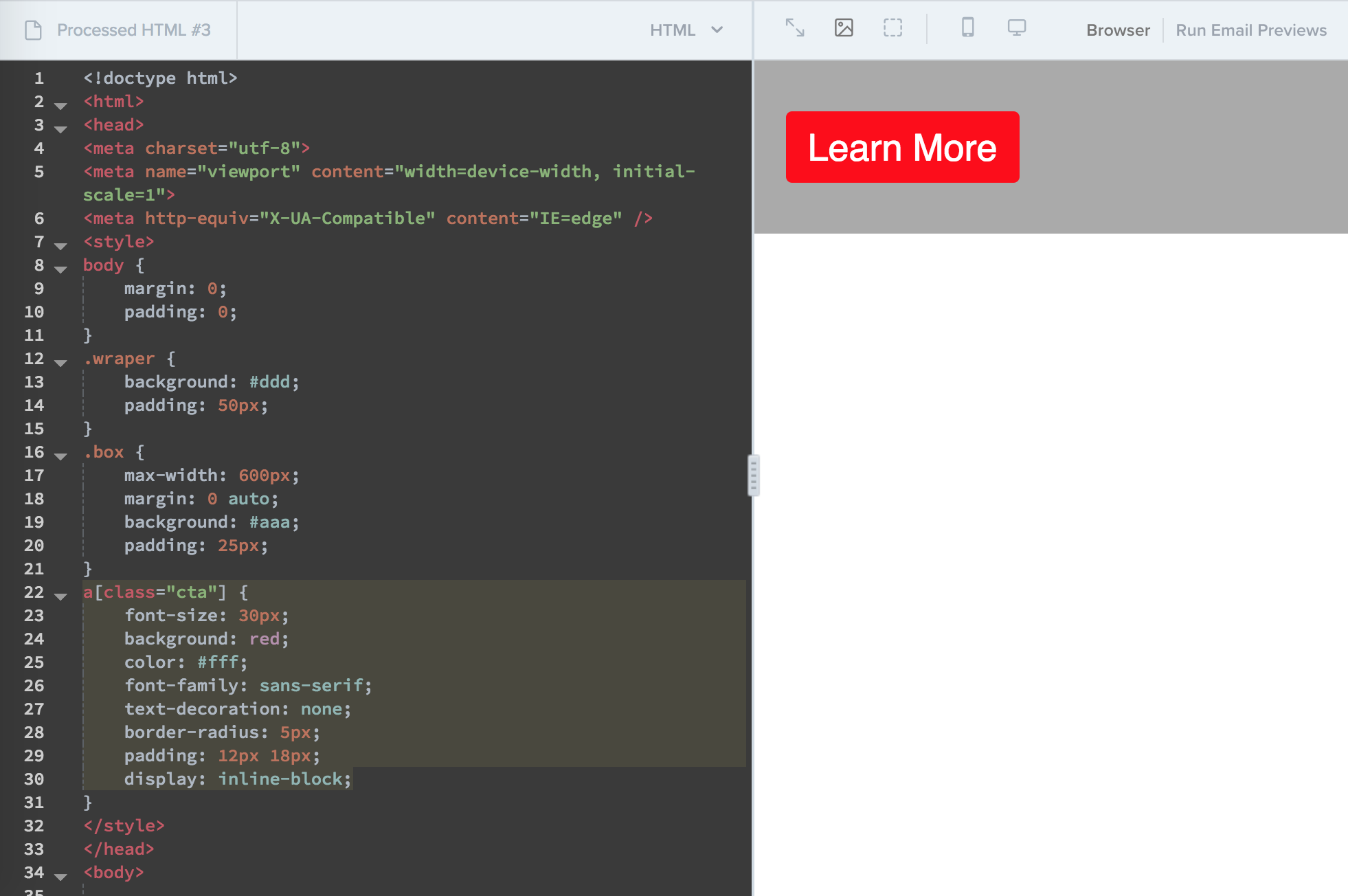 Processed HTML