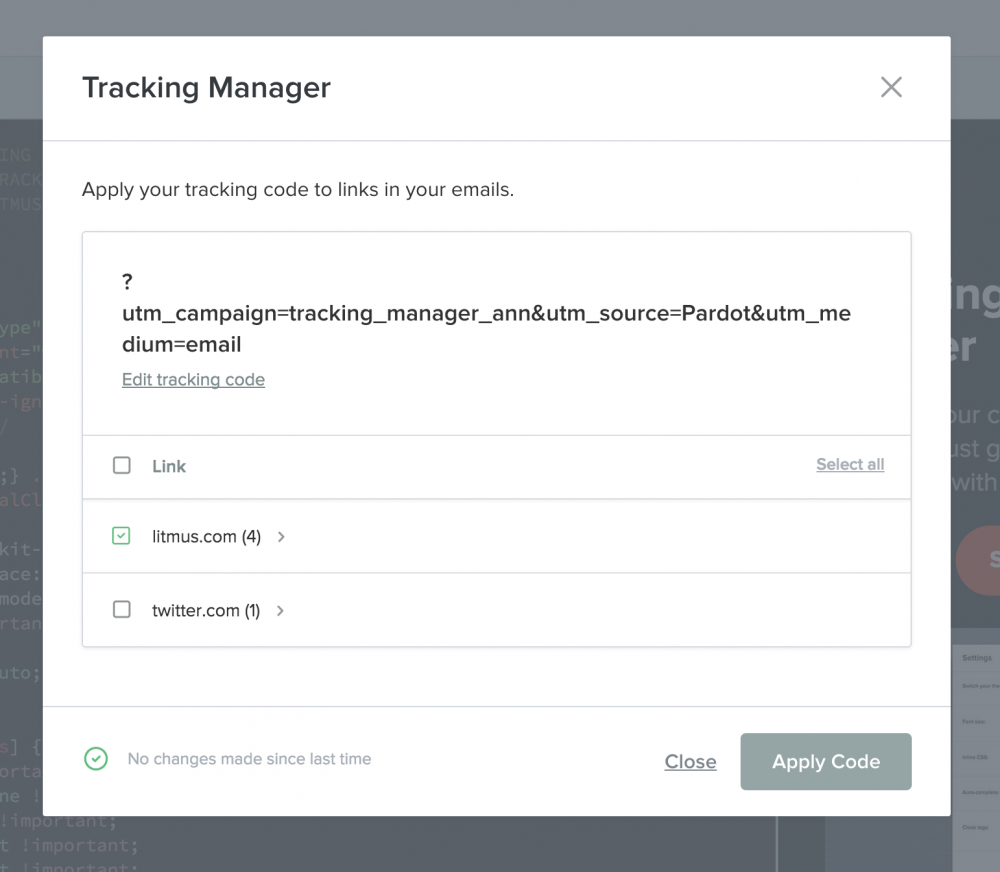 builder tracking manager - post-click tracking