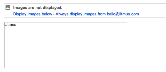 Disabled image with alt text in Gmail