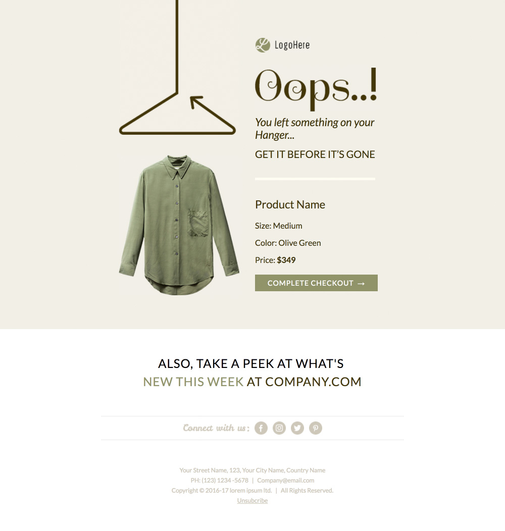 Abandoned Cart Email Template Free Abandoned Cart Email Template Free