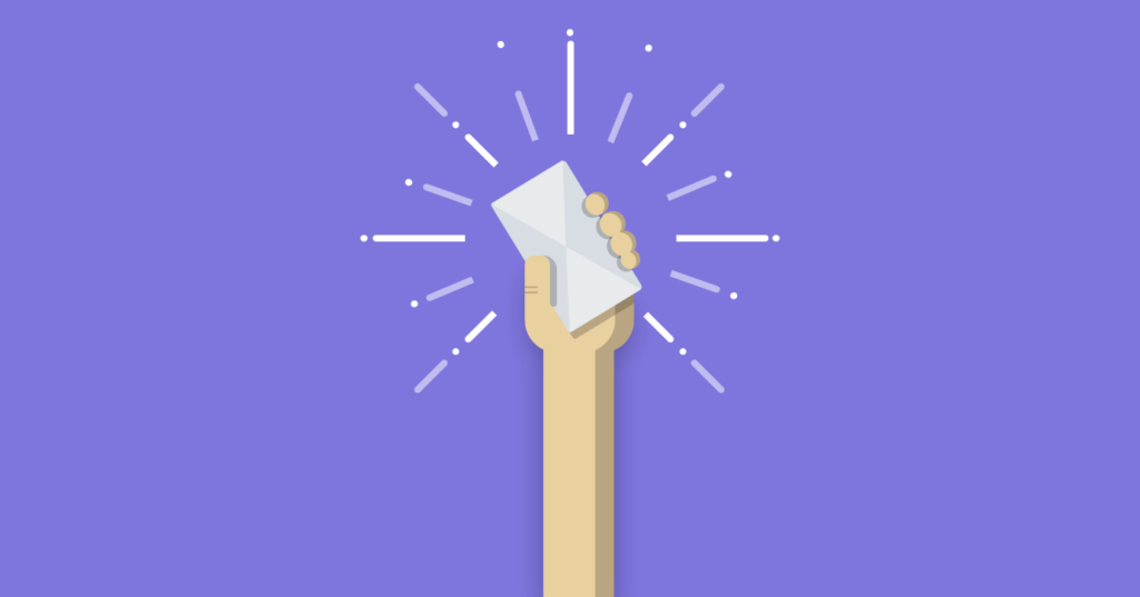 hand holding email