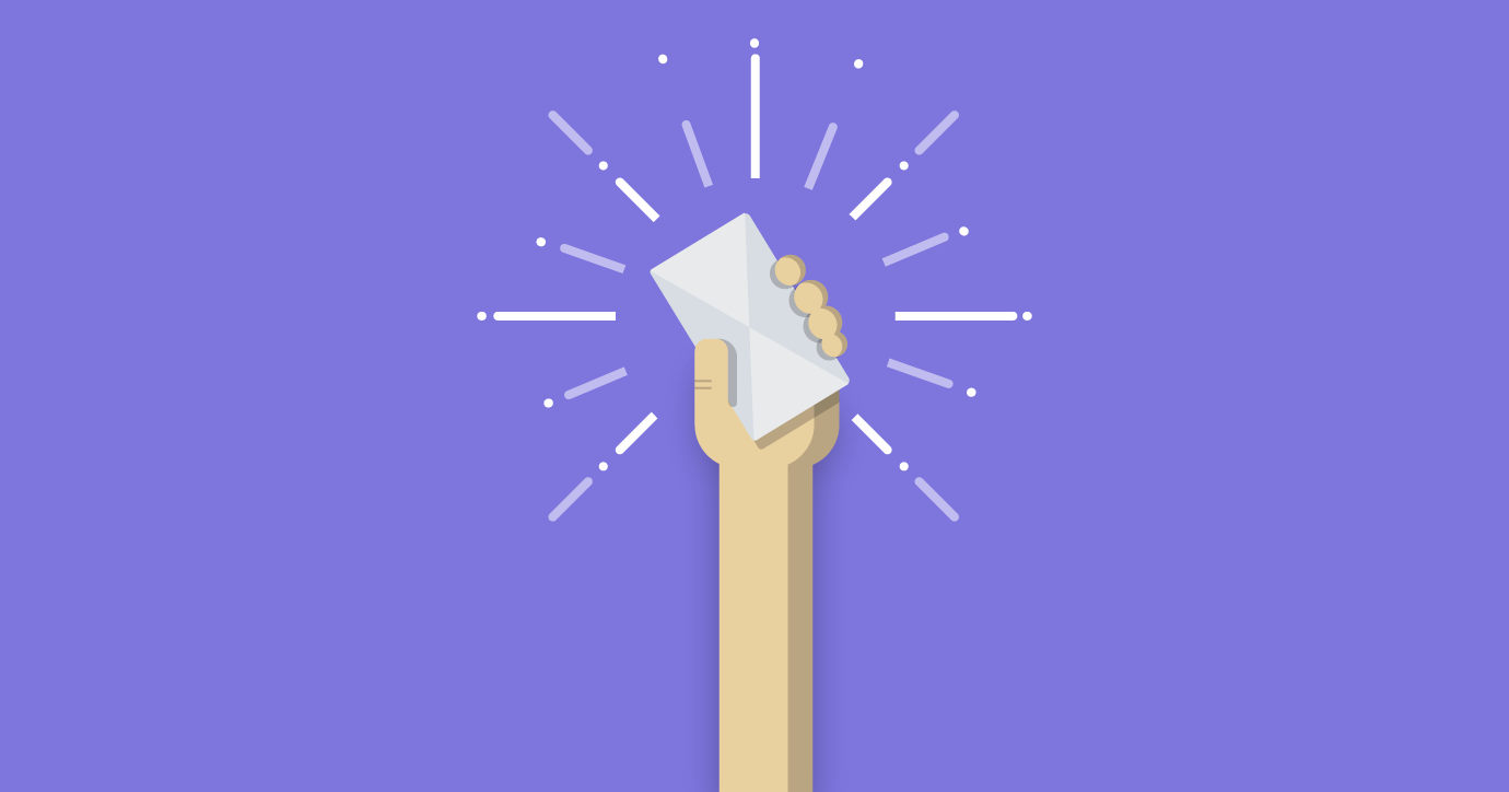 hand holding email