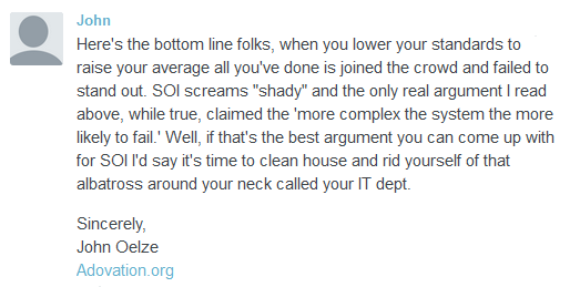 John Oelze's comment