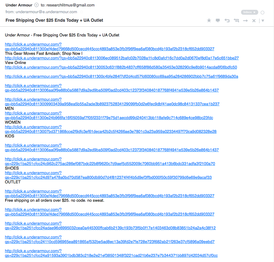 Plain Text Emails - Clear Header Example