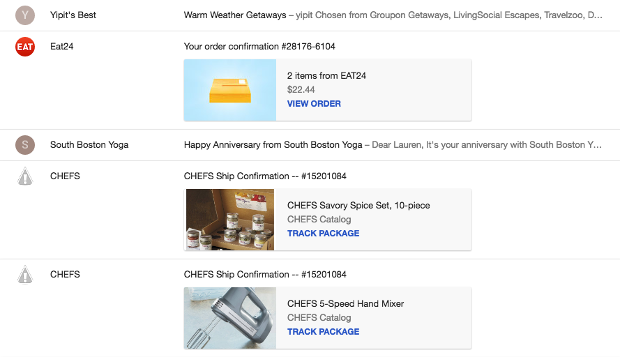 highlights - inbox by gmail