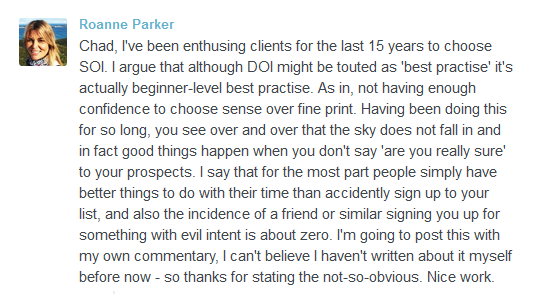 Roanne Parker's comment