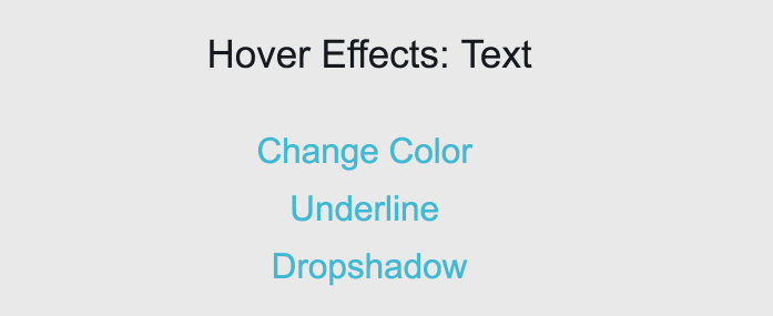 Animated GIF showing hover effects for text