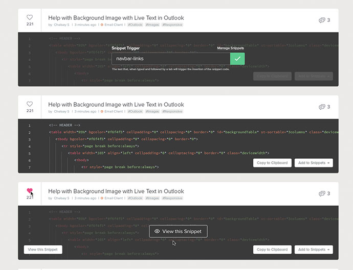 Litmus Snippet Gallery