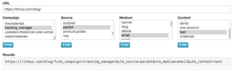 UTM tool - post-click tracking