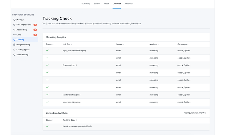 Tracking test