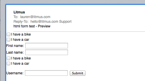 Email Rendering in Apple Mail Form