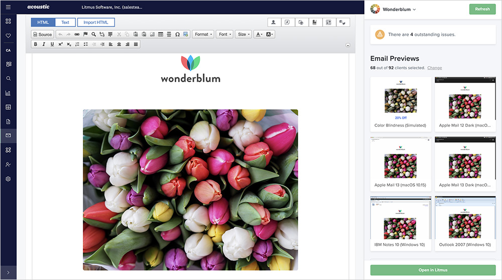 Easily test emails as you build in Acoustic Campaign