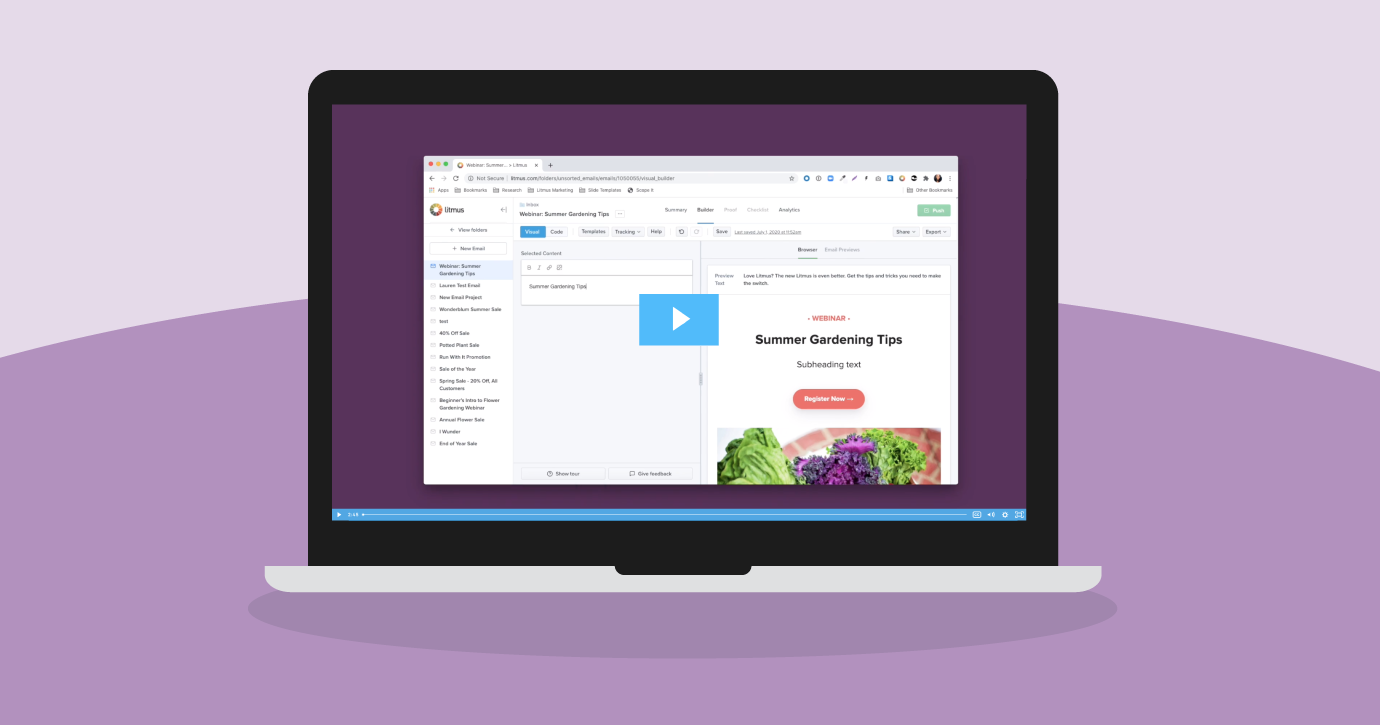 Litmus visual editor on a laptop