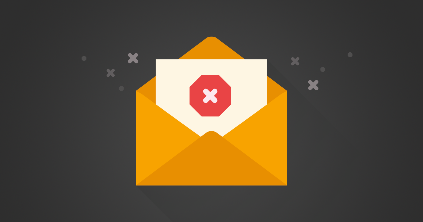 animated email envelope with stop sign