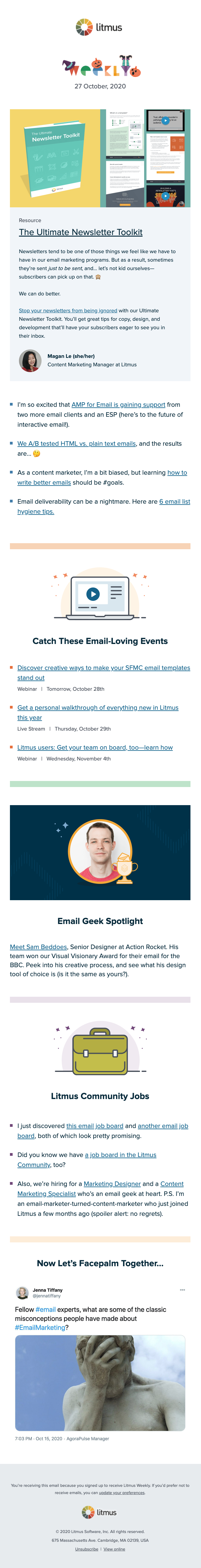 Litmus Weekly newsletter Halloween edition