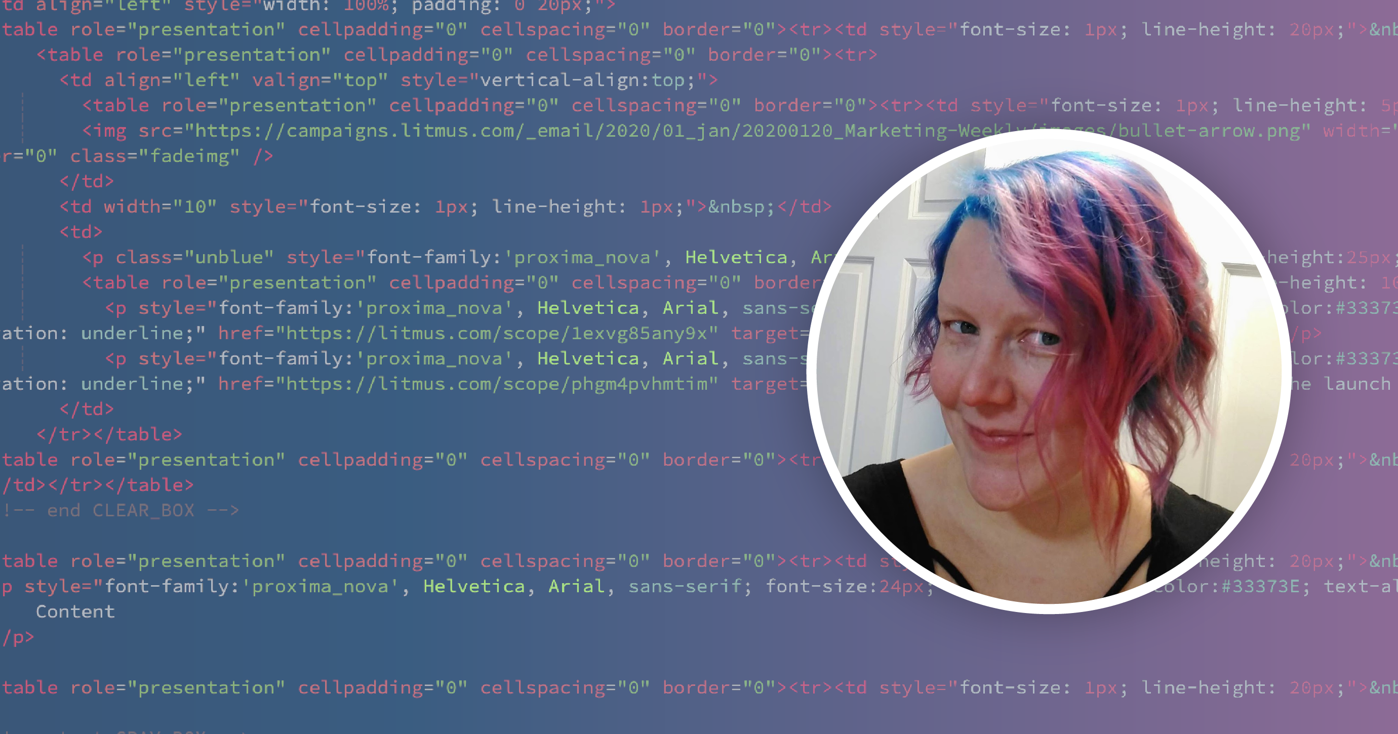 Carin Slater coding emails with Litmus Builder