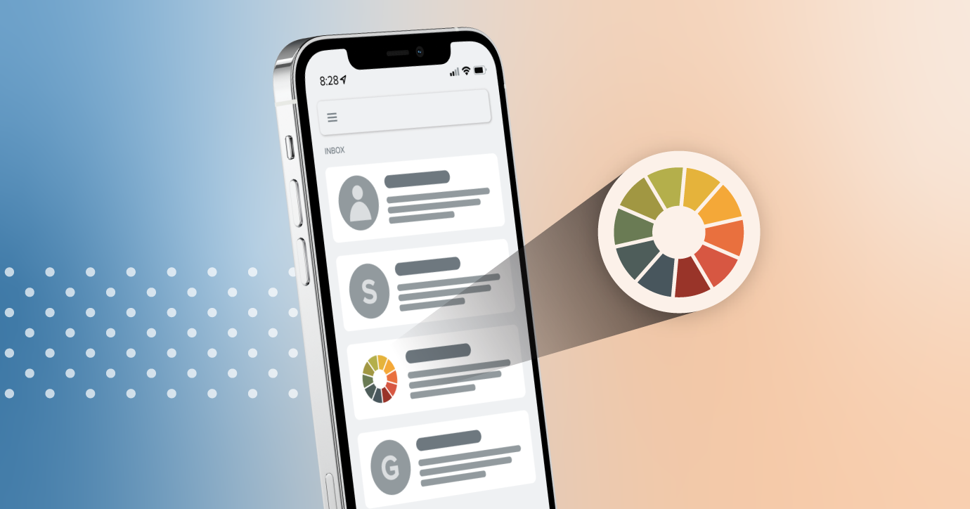 Illustration of iPhone inbox displaying Litmus BIMI logo