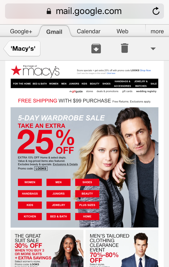 Macys Unresponsive Email