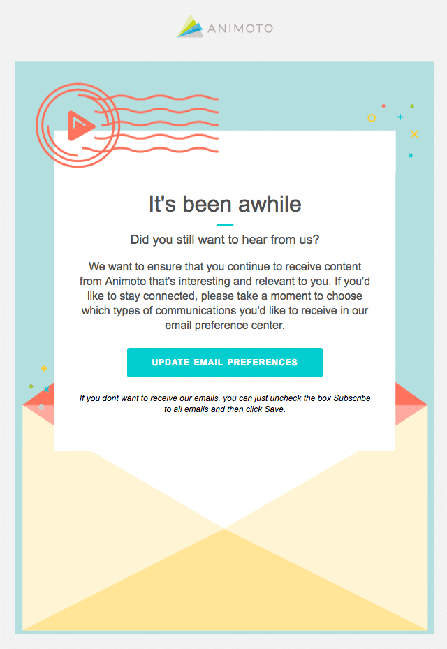 Animoto Rengagement Email example