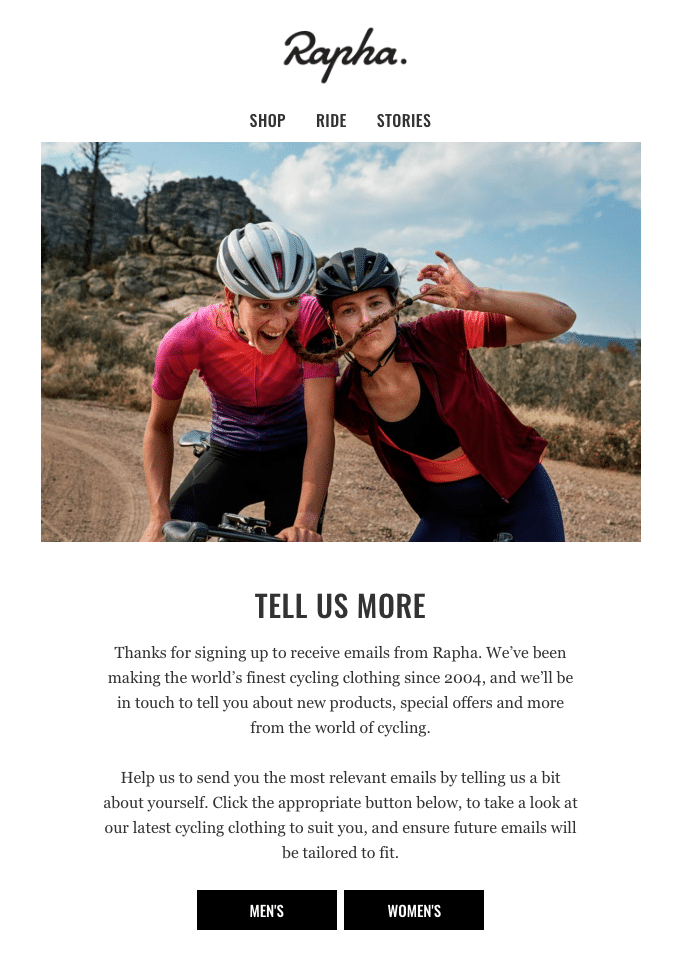 Rapha email example