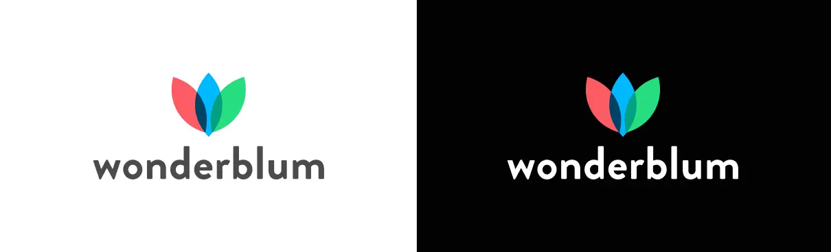 Light Mode and Dark Mode versions of Wonderblum logo