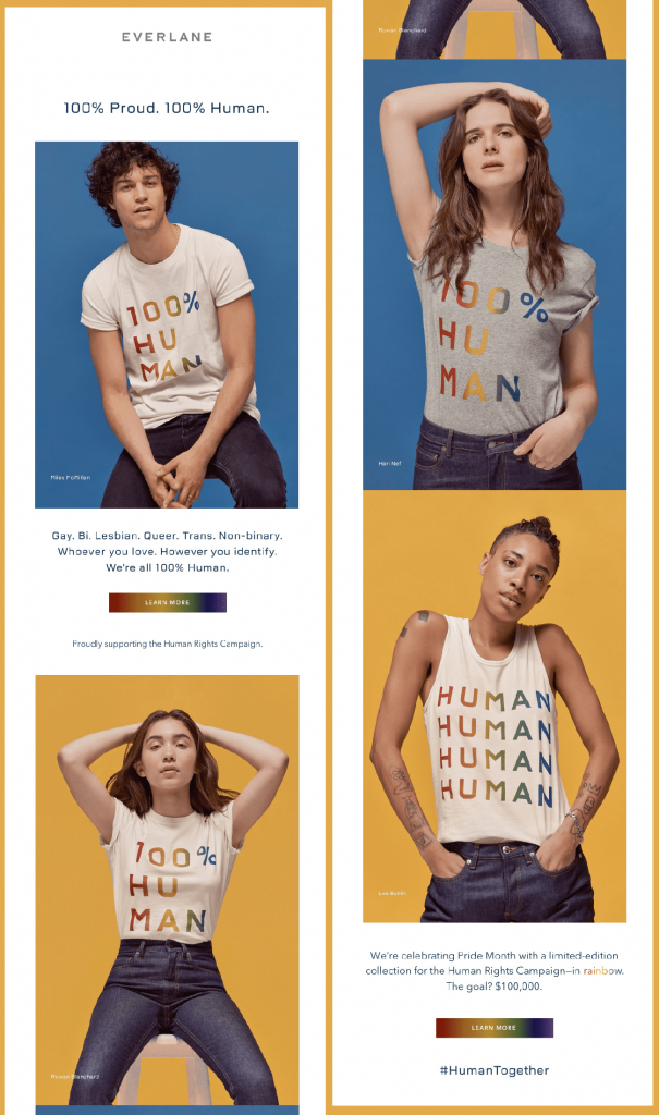 Everlane's 100% human email campaign