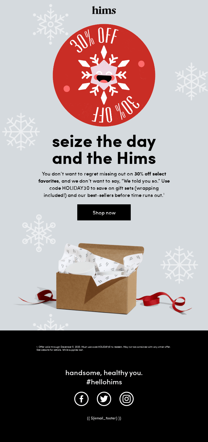 BFCM email from hims