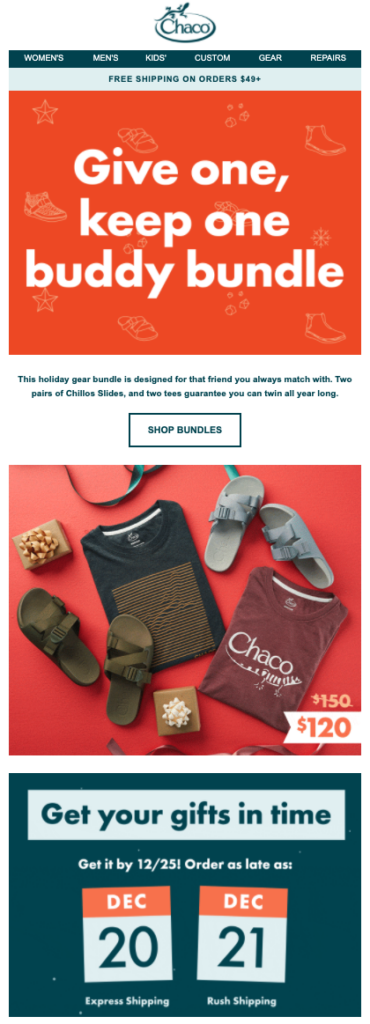 Chaco Give one, Keep one Buddy Bundle email