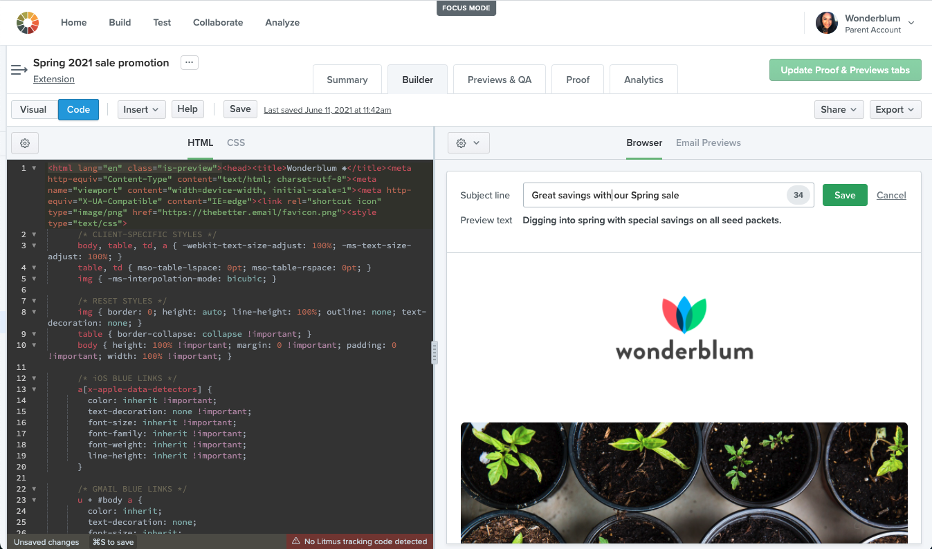 Subject Line Editor Screenshot