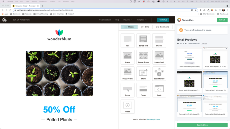 Screenshot of Mailchimp Extension