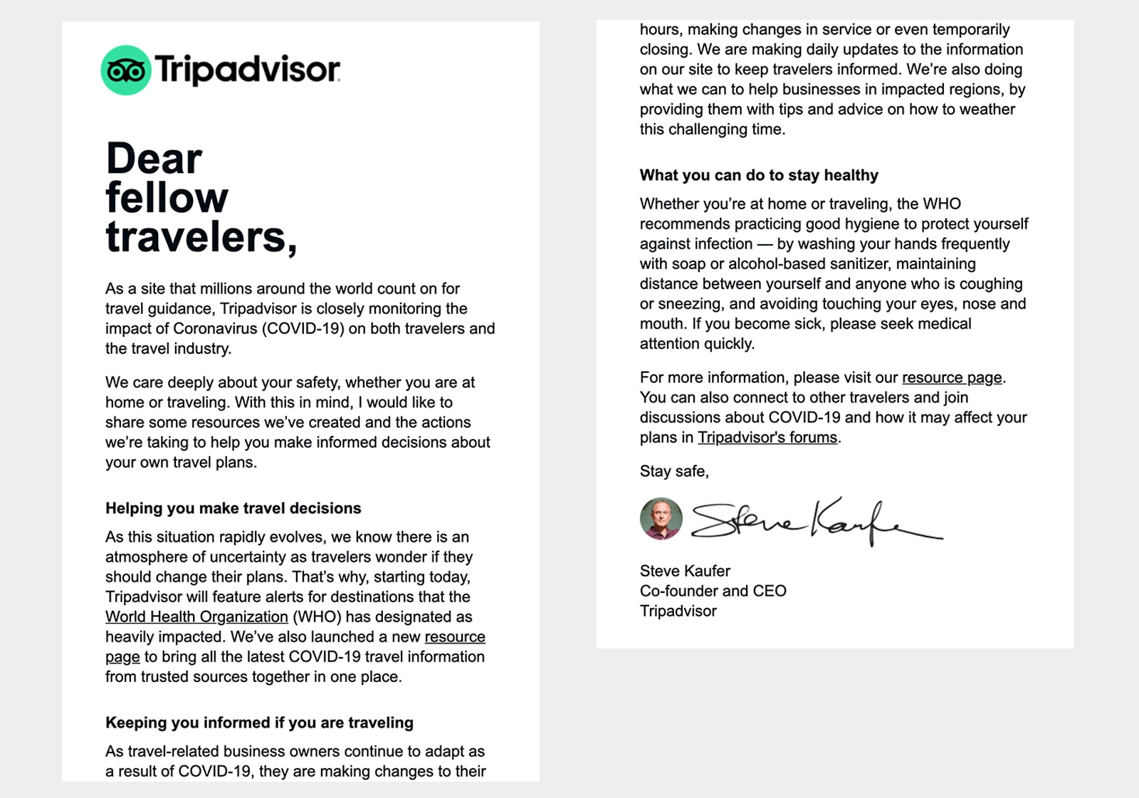 Tripadvisor email