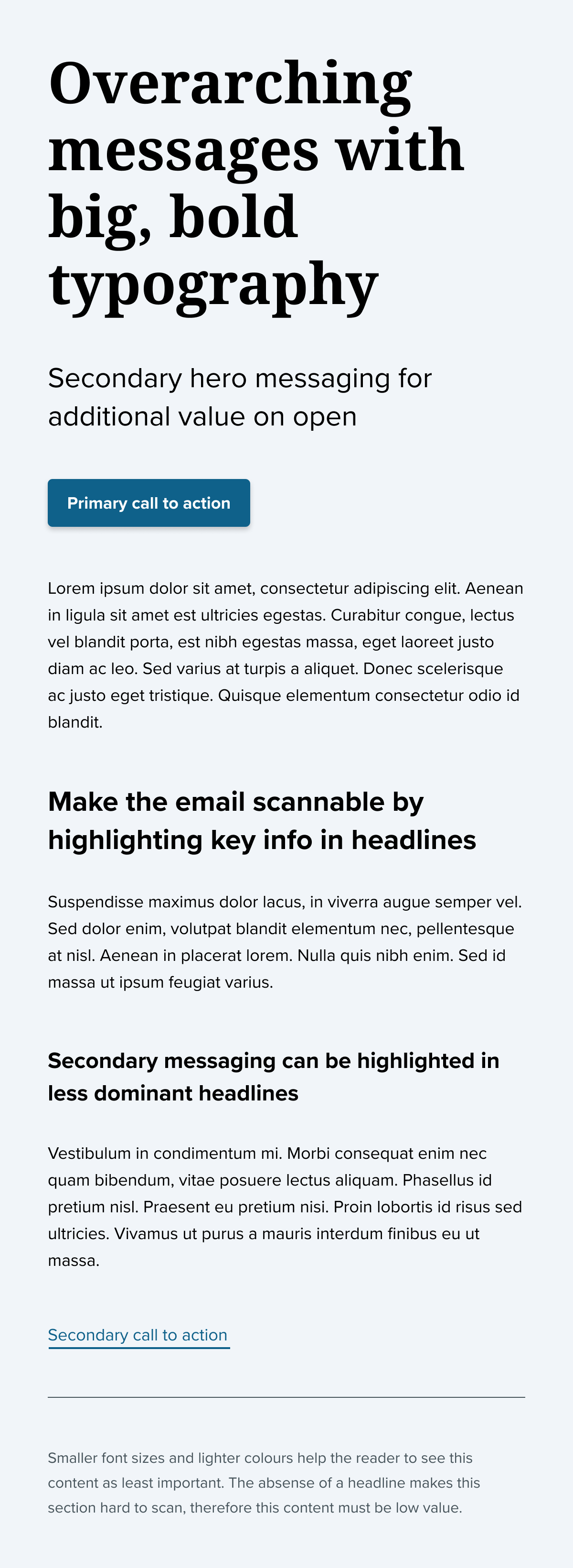 hierarchy comp - How to Use Email Typography That Speaks Volumes - Litmus