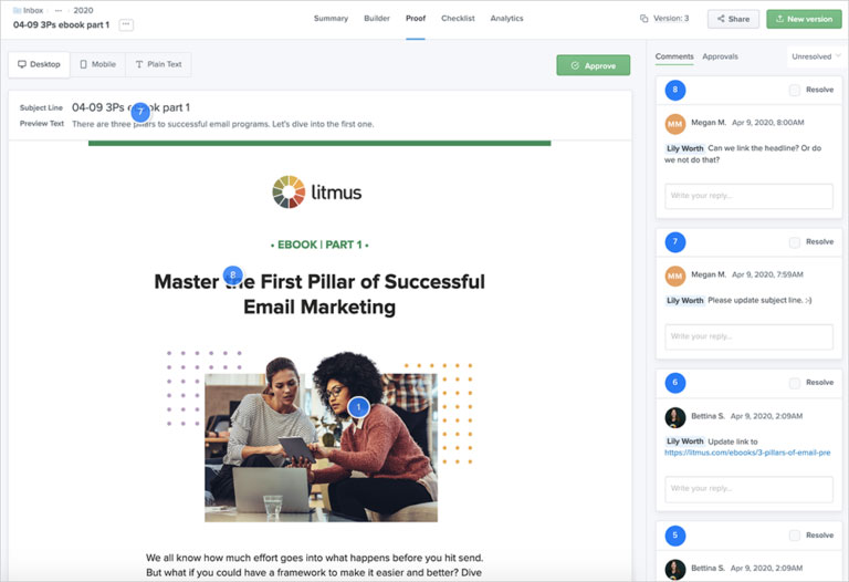 Screenshot of Litmus Email Analytics