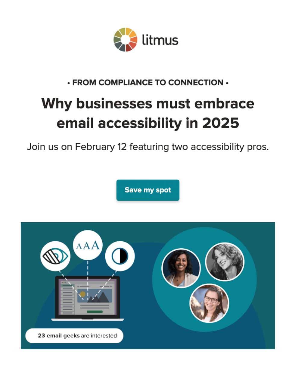 Example of an email from Litmus with image on